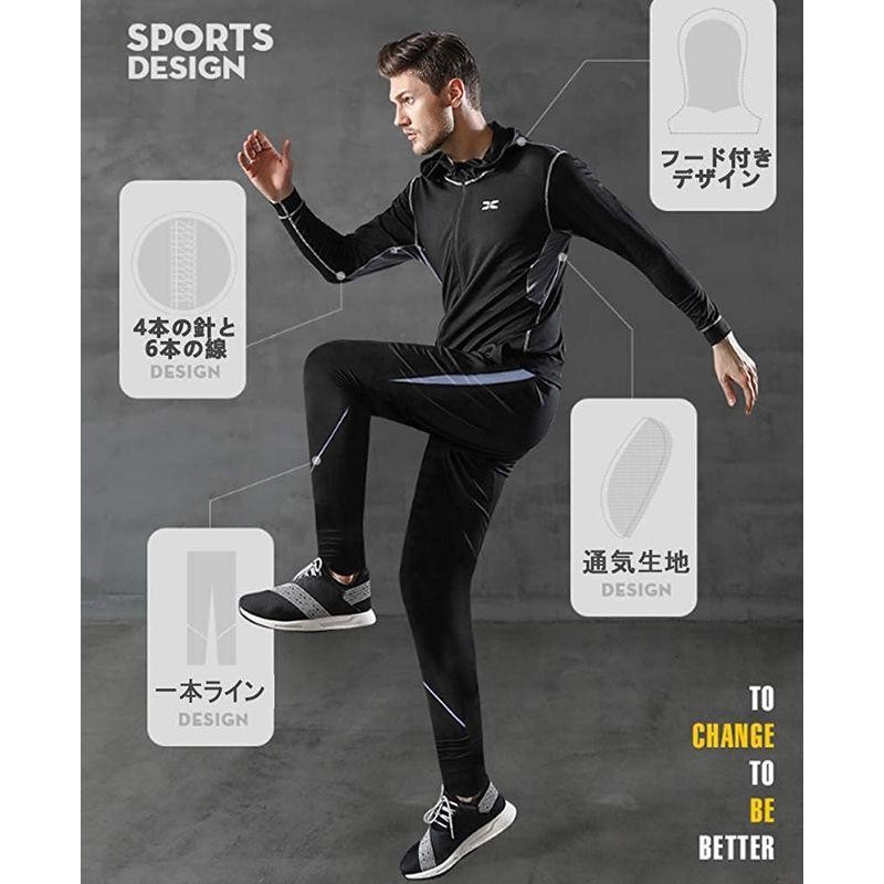 SHEYA コンプレッションウェア セット スポーツウェア メンズ