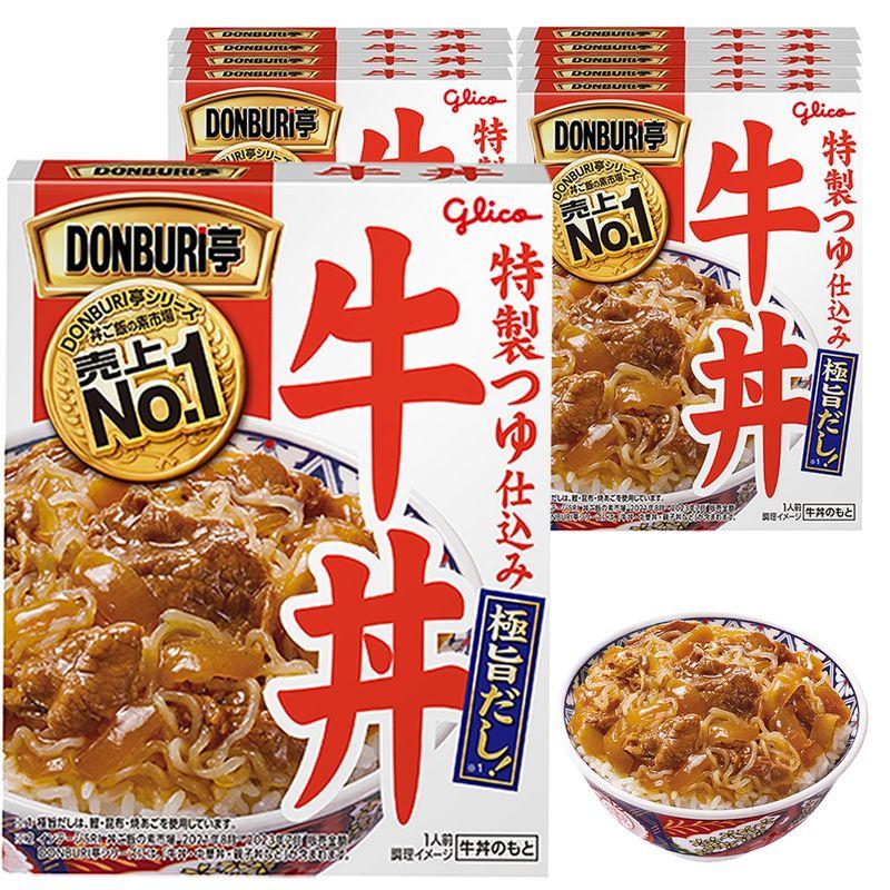 グリコ DONBURI亭 牛丼 160g×10個(常温保存 非常食 備蓄 ローリングストック どんぶりのもと レトルト)