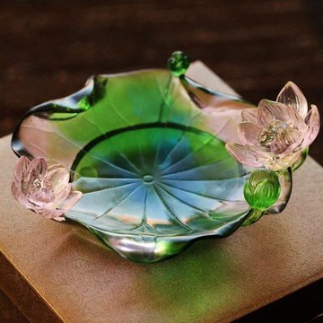 家用水果盤佛堂供佛觀音古法琉璃蓮花果碟荷葉供盤供碗果盆大小號