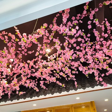 【新店熱銷】新中式仿真桃花i櫻花吊頂飯店假花火鍋奶茶櫥窗裝飾遮擋吊頂仿真