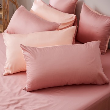 戀家小舖 枕套 / 枕頭套-100%天絲【桃花粉 / 一入】60支天絲 美式信封枕套 永恆系列 台灣製