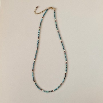 天然非洲綠松石與黑玉髓項鍊 醫療級不鏽鋼 母親節 小禮物