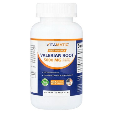 Vitamatic, 纈草根，優效，240 粒素食膠囊（每粒膠囊 250 毫克）