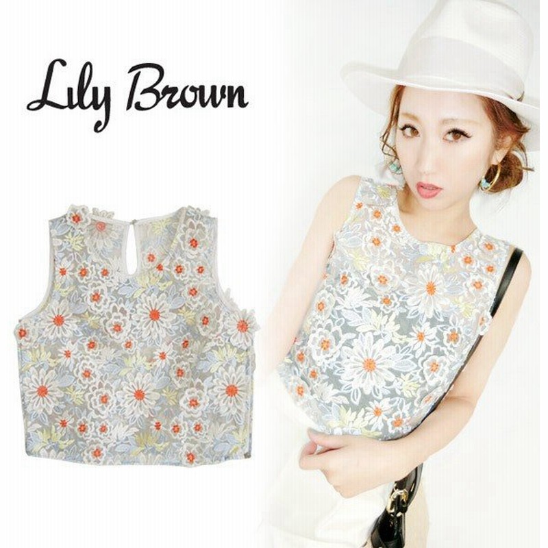 Sale40 Off リリーブラウン Lily Brown オーガンジーレーストップス Lwft 通販 Lineポイント最大0 5 Get Lineショッピング