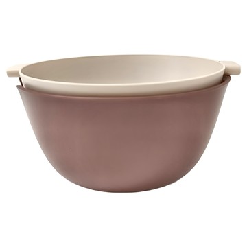 Bluedoor簡約雙層瀝水籃/洗菜籃  酒紅色  1個