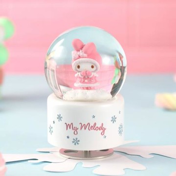 JARLL讚爾藝術~My Melody 冬日溫情 水晶球音樂盒 生日禮物 新居禮物 閨蜜禮物