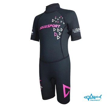 Aquasport 3.5mm鯨脂橡膠兒童防寒衣-粉
