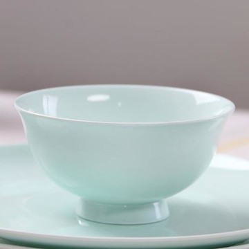 碗家用單個創意中式吃飯碗米飯碗景德鎮微波爐碗骨瓷碗青瓷吃飯碗