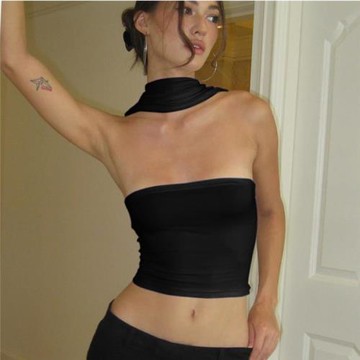 性感修身短背心裹抹胸女 sexy bodycon crop tube tank top women