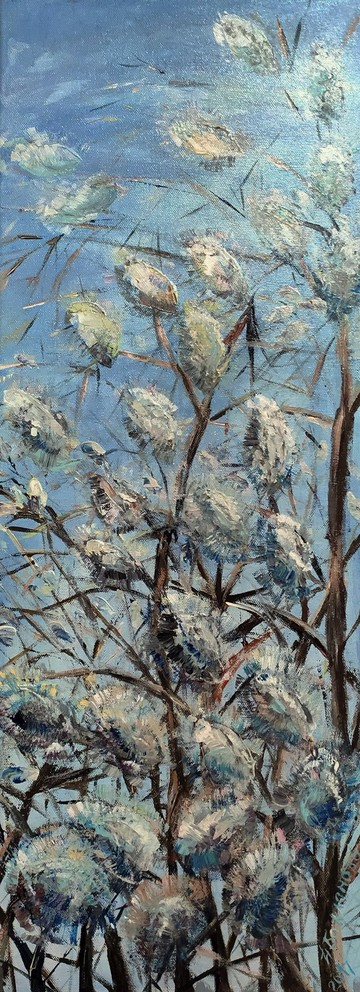 藍天柳芽溫柔春光風景原畫自然風景