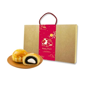 樂活e棧 紅豆麻糬酥禮盒12入x1盒(蛋奶素 紅豆酥 月餅 手作)