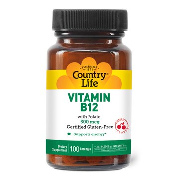 Country Life Vitamin B12 Cherry 500 mcg - 100 Lozenges