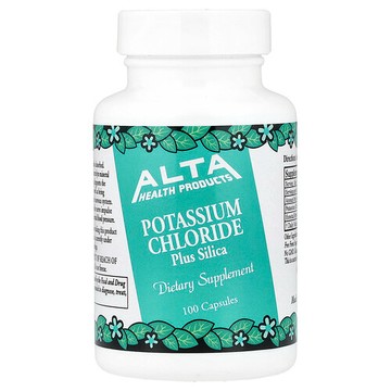 Alta Health, 氯化鉀，加矽石，100 粒膠囊