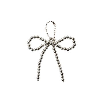 韓國 LEGODT ACRYLIC RIBBON 壓克力蝴蝶結吊飾 銀色Silver