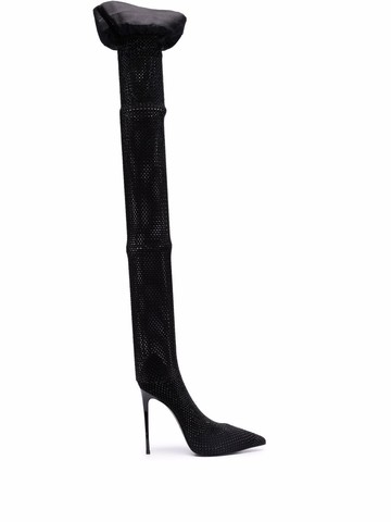Le Silla - Gilda stocking boots - women - Plexiglass/Nylon/Fabric/Rubber/Calf Leather/Calf Leather - 36 - Black