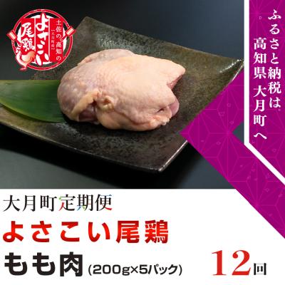 ふるさと納税 大月町 よさこい尾鶏 もも肉(200g×5パック)計12回