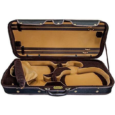 SKY Heavy Duty Full Size Wooden Pro Double Violin Case Black Khaki