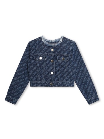 Michael Kors Kids - logo-print denim jacket - kids - Organic Cotton - 2 yrs - Blue