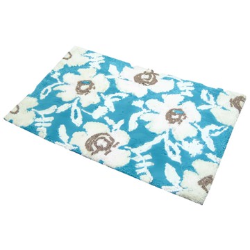 Cotton Field 棉花田傢飾 純棉踏墊 藍色花卉圖案  45 x 70cm  朵妍