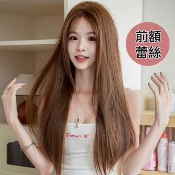 [台灣出貨附發票] 前額蕾絲假髮 整頂假髮 假髮 蕾絲內網 假髮女 wig 假发 中分假髮 長直假髮 女生假髮 假頭髮