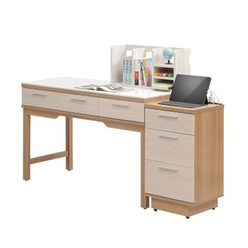 唯熙傢俱-喬莉原木雙色5.3尺石面書桌組