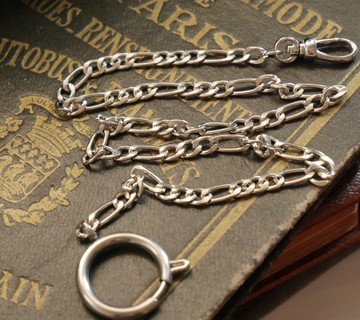 復古法國銀色懷錶鍊 手鍊 項鍊 N835