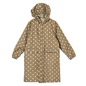 KiU 兒童雨衣 和平波卡圓點 適用尺寸100cm~120cm 耐水壓10000mmH20 220g 100%聚酯纖維  棕色  M