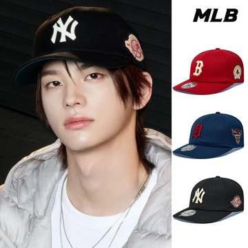 MLB 可調式軟頂棒球帽 Varsity 紅襪/老虎/洋基隊 (3ACPB296N-三款任選)【官方旗艦店】