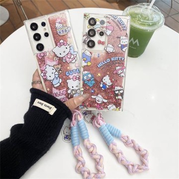 粉流沙星星kitty貓適用三星S25Ultra手機殼S23Ultra保護套S24+防摔殼S23+創意卡通女款S22Ultra硅膠軟殼全包