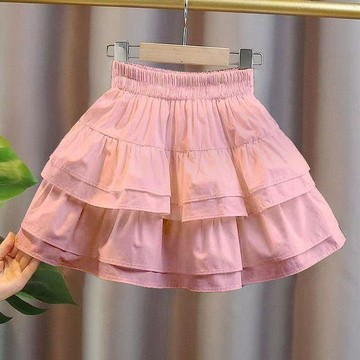 🎀biubiu童裝🎀女童洋氣蛋糕裙夏季新款四層荷葉邊公主風A字半身裙百搭蓬蓬短裙