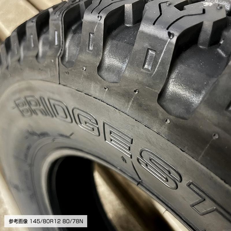 604V 145R12 6PR PPX MIL8 12×3.5 セミグロスブラック イエローライン 4本ホイールセット ブリヂストン RD-604  STEEL (145/80R12 80/78 互換) | LINEショッピング