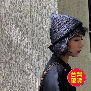 【純手工鈎針】毛帽 針織帽 韓版純色 毛線帽子 女秋冬保暖 尖尖捲邊 針織帽 男休閒百搭 帽子男 鉤針帽 台灣出貨