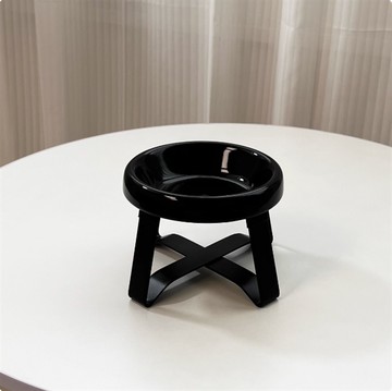 (預購)  寵物碗 馬卡龍陶瓷寵物碗-質感黑【送矽膠勺】 1st (PCL010)