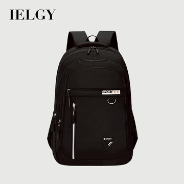 IELGY 雙肩包男士百搭簡約大容量多層休閒防濺商務雙肩包