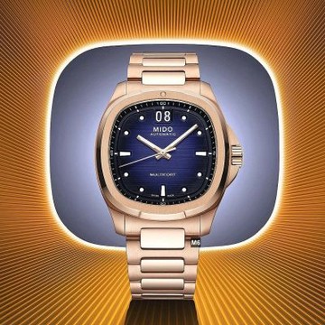 MIDO美度 TOP款 先鋒復古TV大日期PVD玫瑰金色藍面40㎜ M6(M0495263304100)