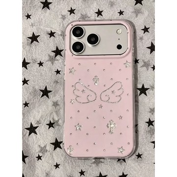 復古閃鑽星星翅膀十字架手機殼適用 iPhone18 17 16 15 14 13 12 11 X 少女心小眾保護套