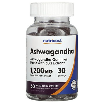 Nutricost, 南非醉茄軟糖，什錦漿果味，1200 毫克，60 粒（每粒軟糖 600 毫克）