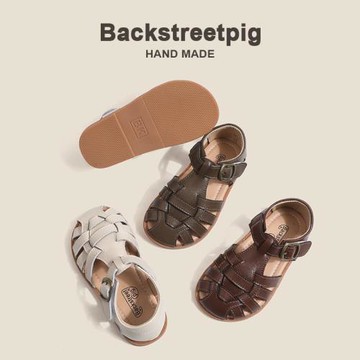 兒童涼鞋包頭2025新款夏季女童皮鞋百搭軟底小童鞋羅馬風寶寶涼鞋