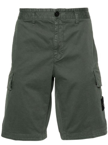 Stone Island - Compass-badge cargo shorts - men - Elastane/Cotton - 31 - Green