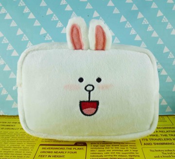 【震撼精品百貨】LINE FRIENDS_絨毛化妝包-兔兔(方形)