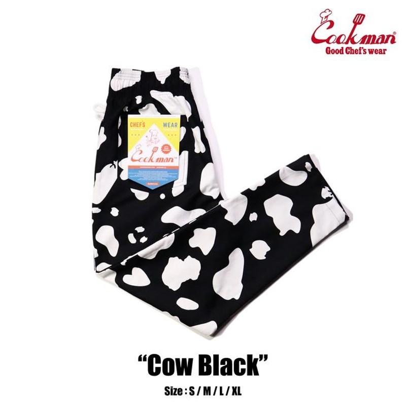 COOKMAN/クックマン Long Chef Pants シェフパンツ「Cow Black」（ユニ