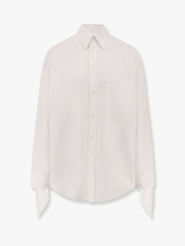 Oversize cotton shirt with knotted details - BALENCIAGA - gender_Woman