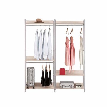 Boden-柯西5.3尺多功能開放式收納組合衣櫃(2.7尺雙吊桿+2.7尺單吊桿)-160x44x191cm