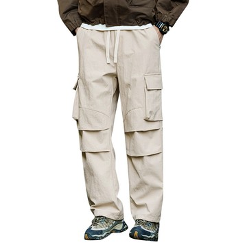 【HOT 本舖】男装美式工裝褲子男2024新款春秋季潮牌寬鬆戶外登山衝鋒褲運動休閒褲
