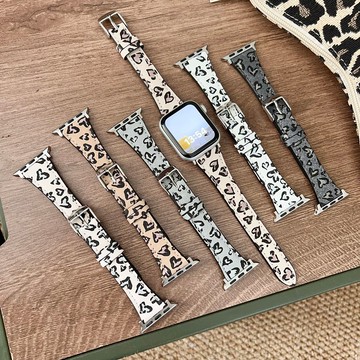 【女生必備】小蠻腰 豹紋錶帶 Apple Watch S11 錶帶 皮革 適用10 9 8 SE 46 44 42 40