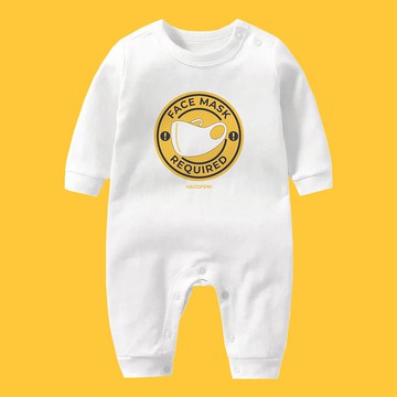 勤洗手 戴口罩 長袖連身衣 白 中文版/英文版