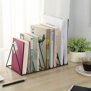鐵藝書夾書立夾書靠辦公室桌擋書學生桌面雜志收納架簡約桌面書夾
