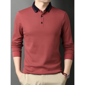 春秋季品牌男裝衫加絨加厚純棉襯衫長袖t恤翻領男廣東廣州十三行