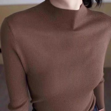 2024秋冬新款100%進口極細美麗諾羊毛針織衫薄毛衣打底衫半高領