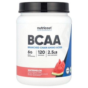 Nutricost, 運動表現，支鏈胺基酸，西瓜味，2.5 磅（1,116 克）